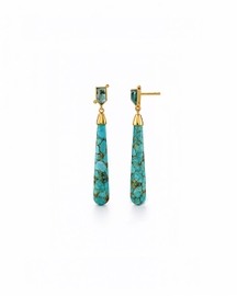 London Blue Topaz & Copper Turquoise Drop Earring