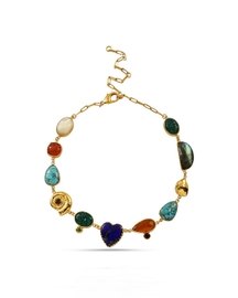 Multi Gemstone Tribal Chain Necklace