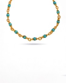 Turquoise Nugget Link Chain Necklace