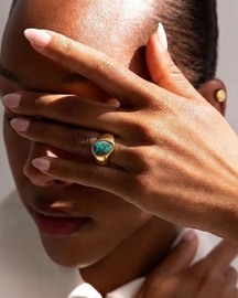 Turquoise Bezel 92.5 Sterling Silver Ring