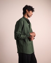 Green Press Collar Shirt