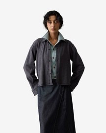 Grey Rough Edged Button Up Knit - Women