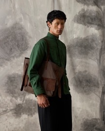 Green Linen Work Shirt - Men