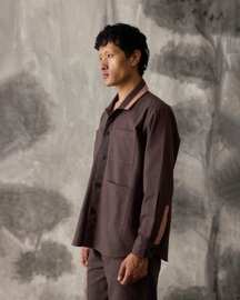 Linen Overshirt - Brown and Peach - Men