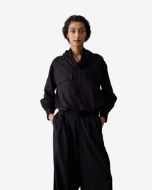 Black Tencel Work Shirt - Women