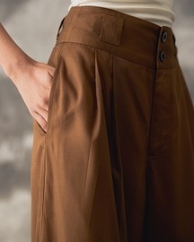 Brown Tencel Baggy Pants - Women