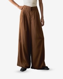 Brown Tencel Baggy Pants - Women