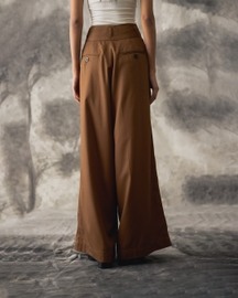 Brown Tencel Baggy Pants - Women