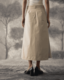 Beige Twill Skirt - Women