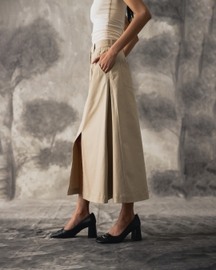 Beige Twill Skirt - Women