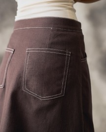 Linen Pleated Skirt - Women