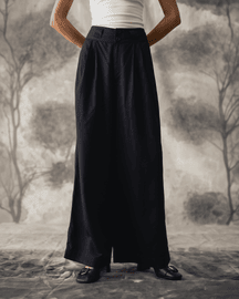 Black Tencel Baggy Trousers - Women