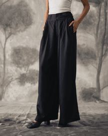 Black Tencel Baggy Trousers - Women