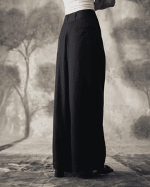 Black Tencel Baggy Trousers - Women