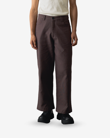 Brown Linen Wide Trousers