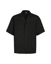 Black Camp Collor Half Sleeves Shirt