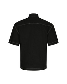 Black Denim Powershoulder Shirt