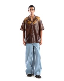 Light Wash Square Waist Denim Pants