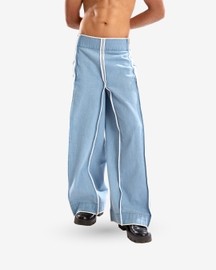 Light Wash Square Waist Denim Pants
