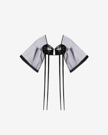 Leather Bralette With Batwing Mesh