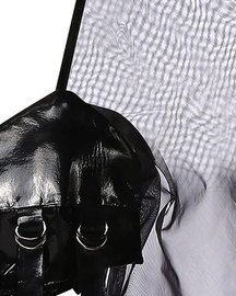Leather Bralette With Batwing Mesh