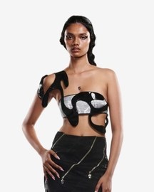 Tulle Mesh Bralette With Liquid Patch