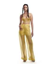 Yellow Rubber Paneled Bralette