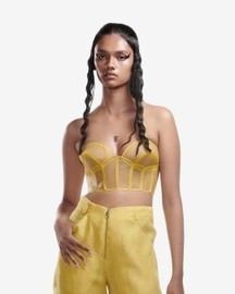 Yellow Rubber Paneled Bralette