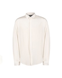 Drop Shoulder White White Crepe Shirt