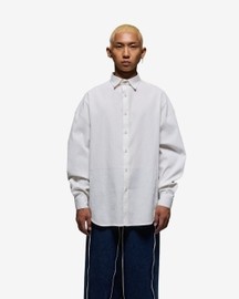 Drop Shoulder White White Crepe Shirt