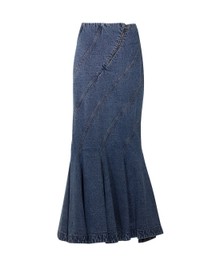 Denim Paneled Skirt