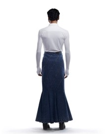 Denim Paneled Skirt