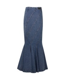 Denim Paneled Skirt