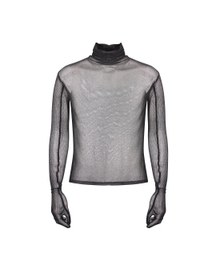 Sheer Mesh Turtle Neck Top