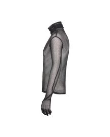 Sheer Mesh Turtle Neck Top