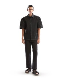 Black Denim Trouser With Front Patch Pocket