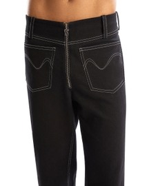 Black Denim Trouser With Front Patch Pocket