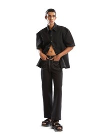 Black Denim Trouser With Front Patch Pocket