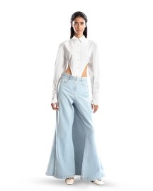 Blue Denim Skirt Pants