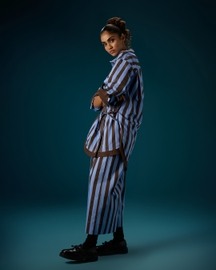 Side Tie Contrast Shirt