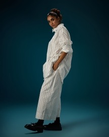 Side Tie Contrast Shirt