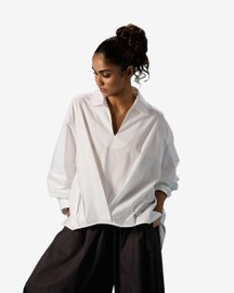 High-Low Pleat Top