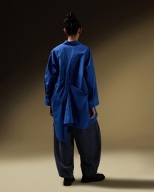 Asymmetrical Button Pleat Shirt