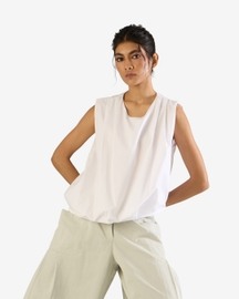 Balloon Hem Asymmetrical Top