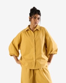 Rouche Sleeve Shirt Jacket