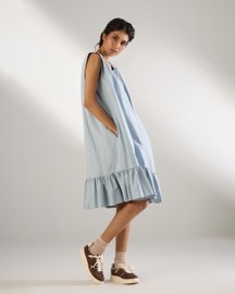 Frill Hem Sleeveless Dress