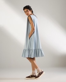 Frill Hem Sleeveless Dress