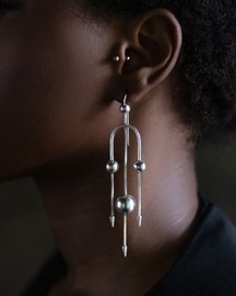 Deco Silver  Trio Earring