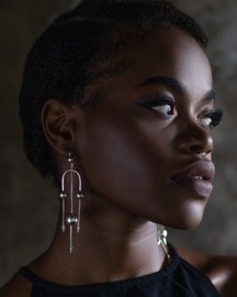 Deco Silver  Trio Earring