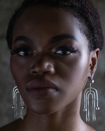 Deco Silver Flapper Earring